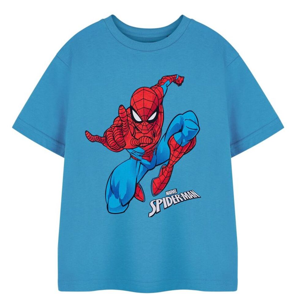 Spider-Man Boys Jump Short-Sleeved T-Shirt / Blue